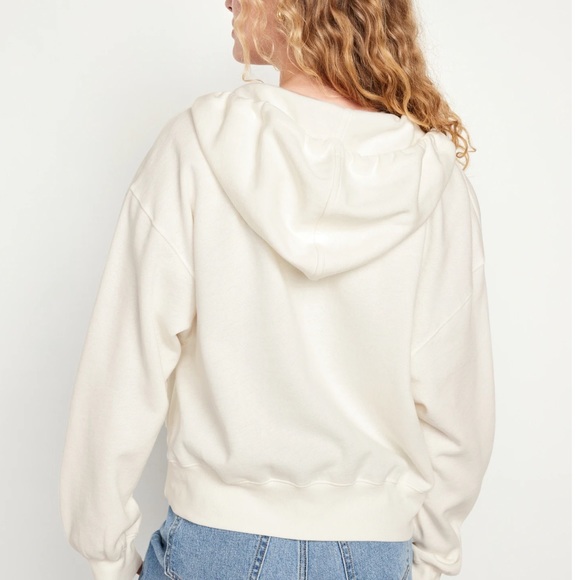 NWT OLD NAVY Fleece Full-Zip Hoodie Color: Sea Salt - Picture 2 of 8